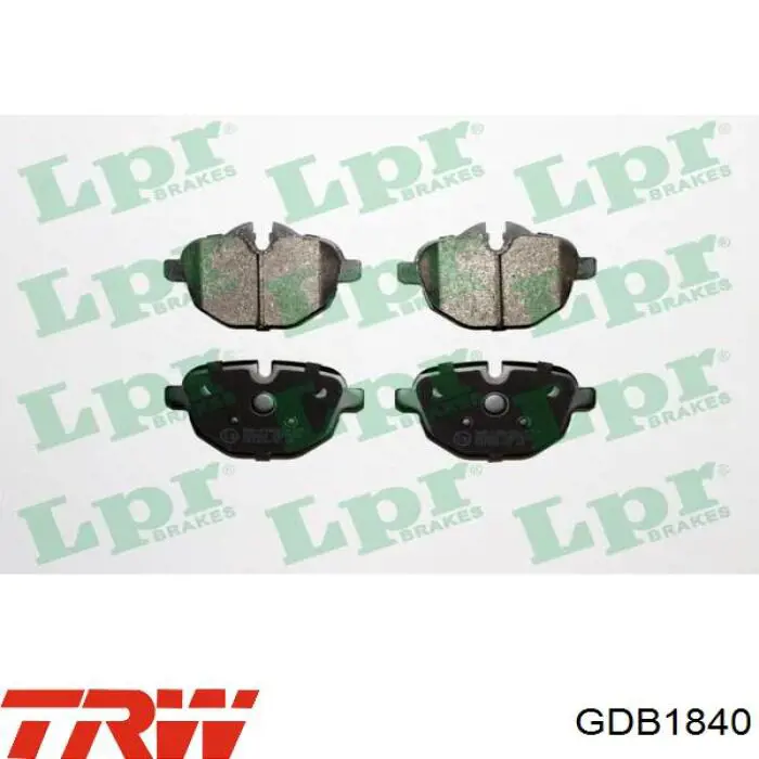 Задні гальмівні колодки GDB1840 TRW