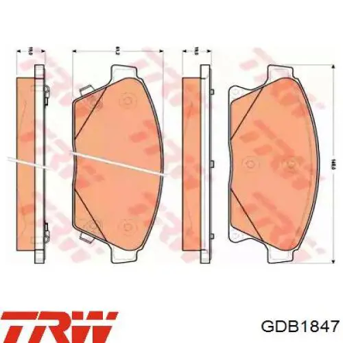 GDB1847 TRW Передні гальмівні колодки