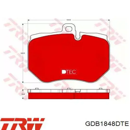 GDB1848DTE TRW Передні гальмівні колодки