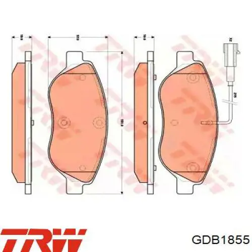 GDB1855 TRW колодки гальмівні передні, дискові