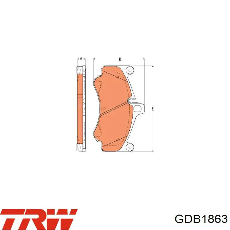 Колодки гальмівні передні, дискові GDB1863 TRW