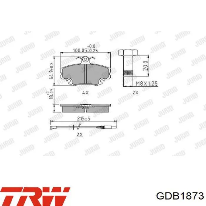 Передні тормозні колодки B111400 Denckermann