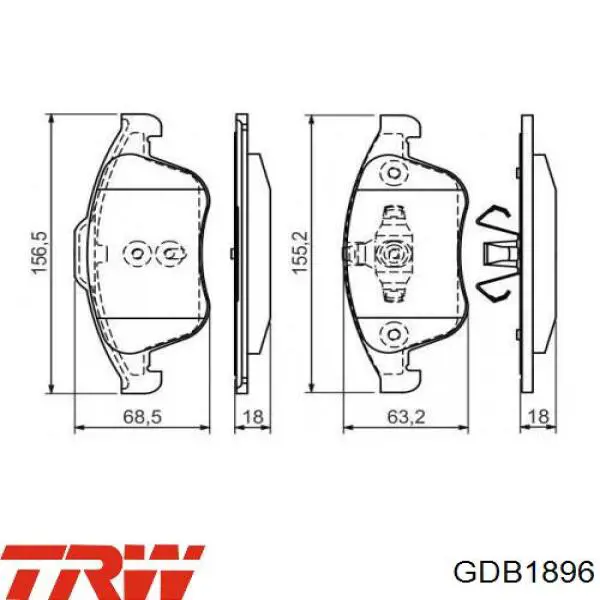 Передні тормозні колодки 07D43568 Brembo