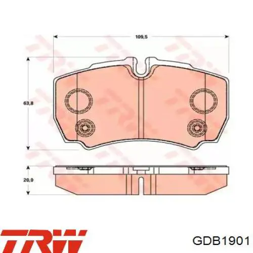 GDB1901 TRW колодки гальмові задні, дискові