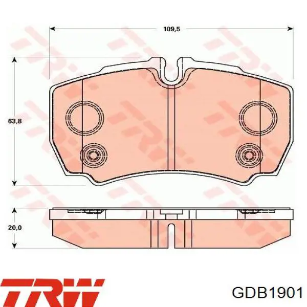 Купити GDB1901 TRW Задні колодки