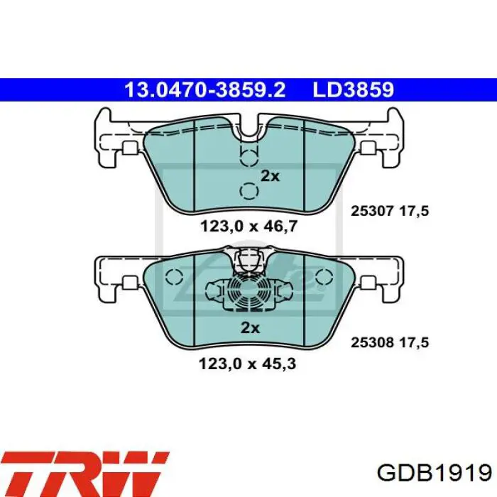 Задні дискові колодки TRW GDB1919
