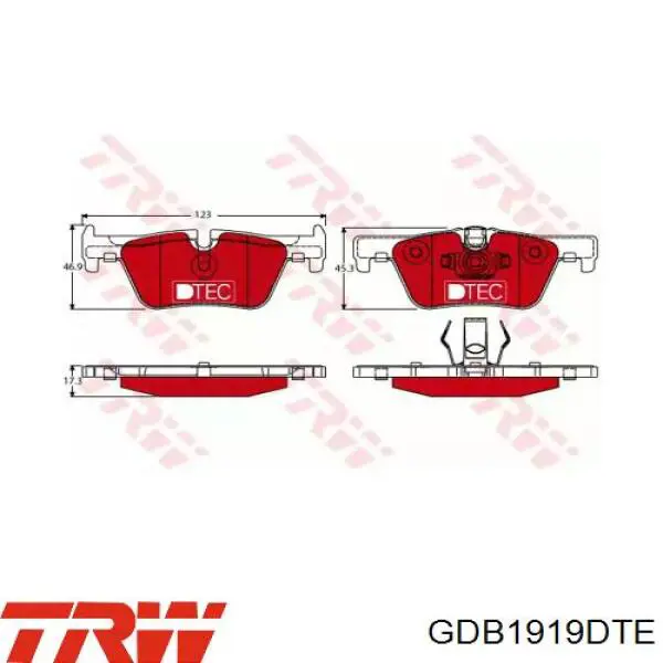 Купити GDB1919DTE TRW Задні колодки