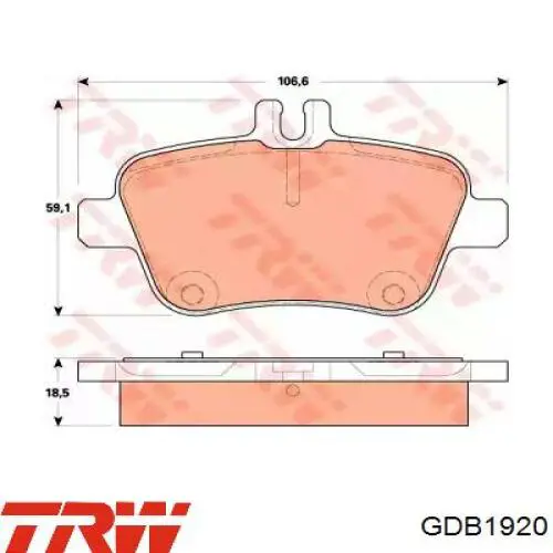 Задні дискові колодки TRW GDB1920