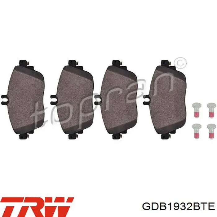 GDB1932BTE TRW Передні гальмівні колодки