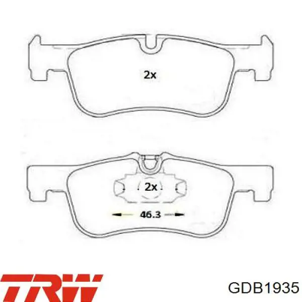 Гальмівні колодки TRW GDB1935 ціна, від 50.10 USD