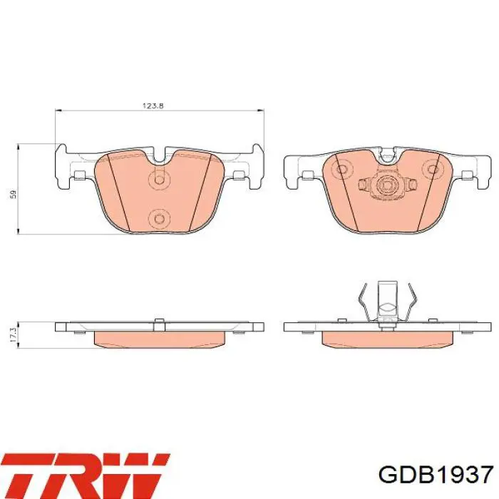 Задні гальмівні колодки TRW GDB1937 ціна, від 53.34 USD