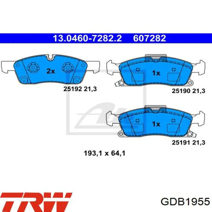 Колодки гальмівні передні, дискові GDB1955 TRW