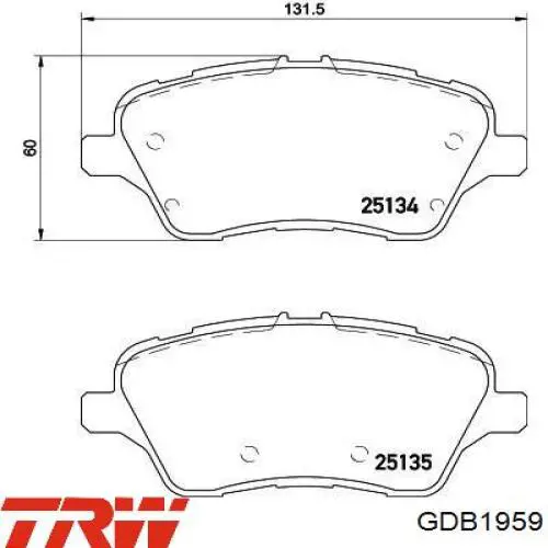 Тормозні колодки TRW GDB1959