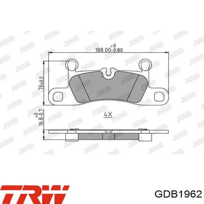 Купити GDB1962 TRW Задні колодки