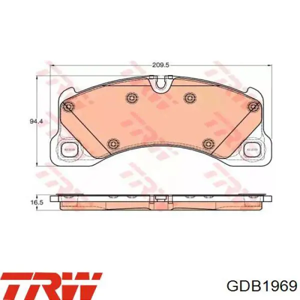 GDB1969 TRW Передні гальмівні колодки