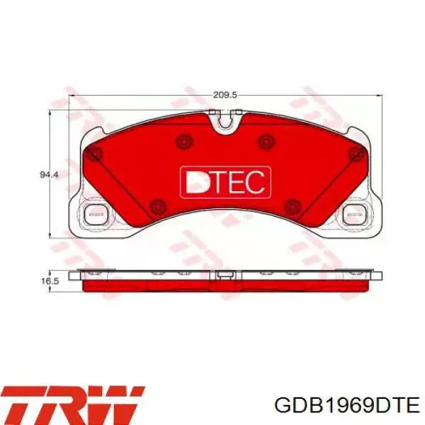 Купити GDB1969DTE TRW Колодки гальмівні передні, дискові