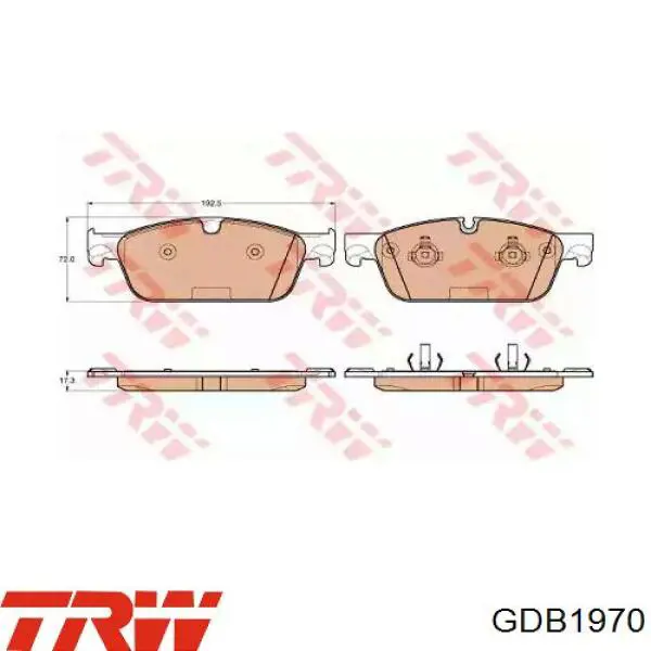 Гальмівні колодки TRW GDB1970 ціна, від 81.44 USD