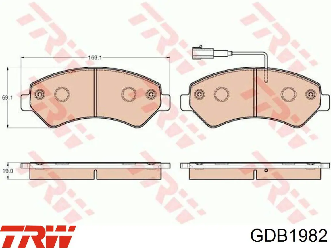 GDB1982 TRW колодки гальмівні передні, дискові