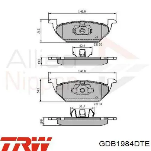 Гальмівні колодки TRW GDB1984DTE ціна, від 24.41 USD