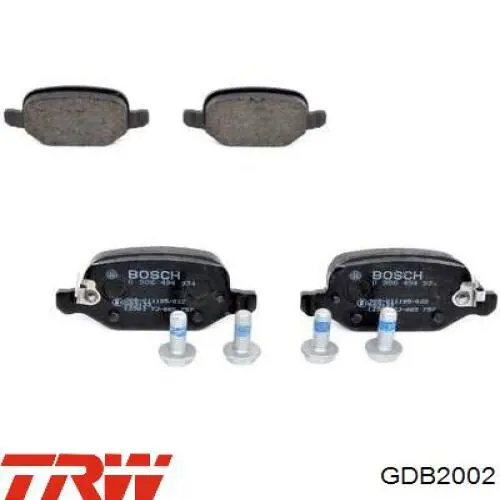 Задні гальмівні колодки GDB2002 TRW
