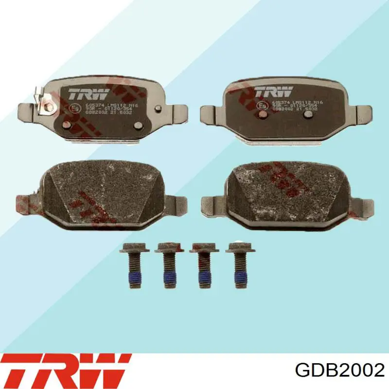 GDB2002 TRW колодки гальмові задні, дискові