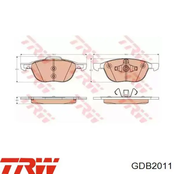 Гальмівні колодки TRW GDB2011 ціна, від 35.10 USD