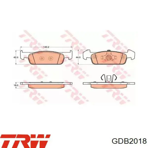 GDB2018 TRW Передні гальмівні колодки
