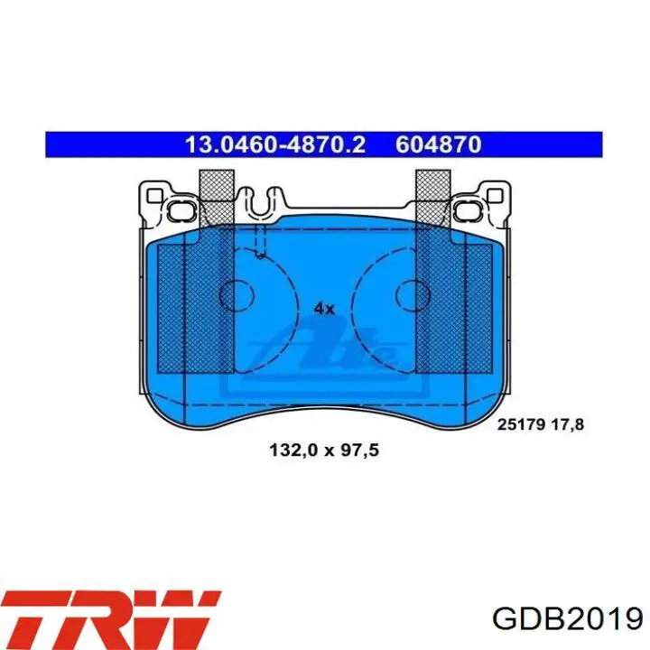 Гальмівні колодки TRW GDB2019 ціна, від 61.14 USD