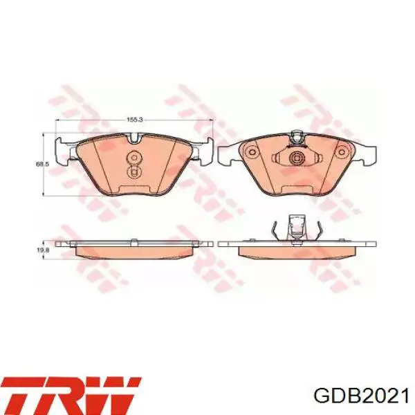 Тормозні колодки TRW GDB2021