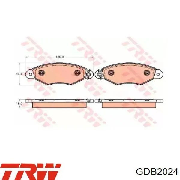 Передні тормозні колодки GDB2024 TRW