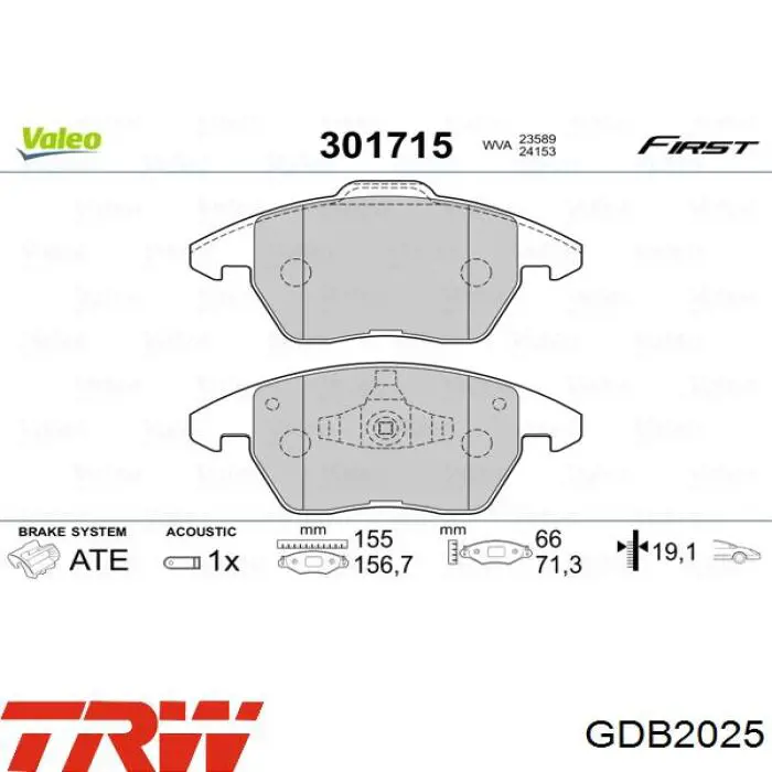Купити BP12155 Optimal Колодки гальмівні передні, дискові