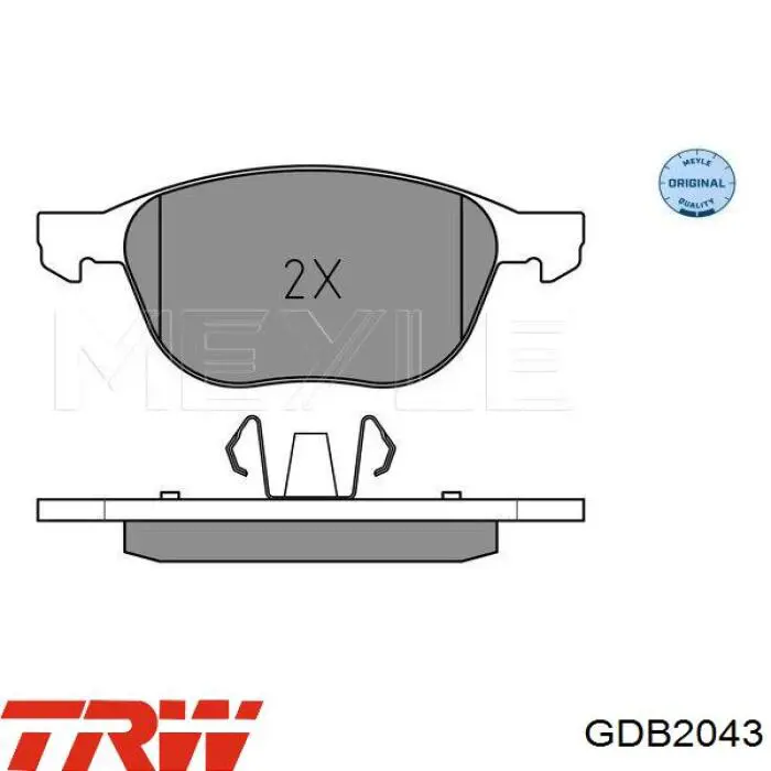 Купити GDB2043 TRW Колодки гальмівні передні, дискові