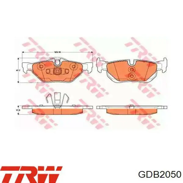 Задні гальмівні колодки TRW GDB2050 ціна, від 34.79 USD