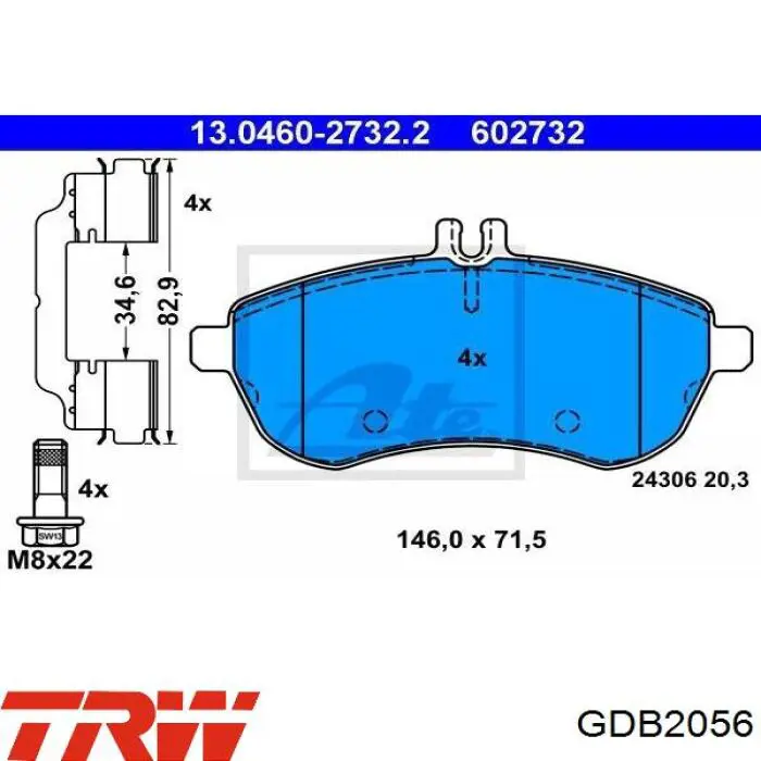 Тормозні колодки TRW GDB2056