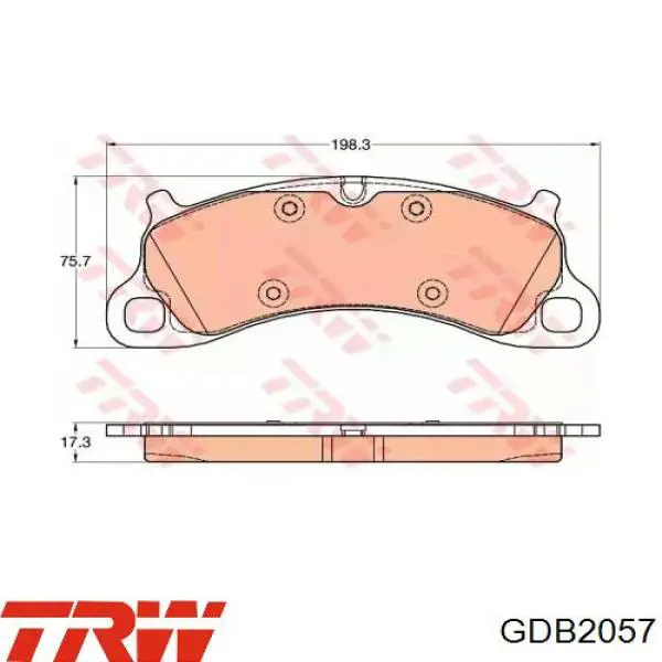 Гальмівні колодки TRW GDB2057 ціна, від 105.25 USD