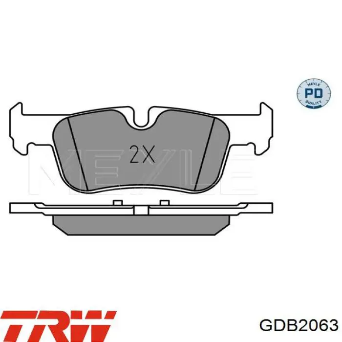 GDB2063 TRW Колодки гальмівні задні, дискові