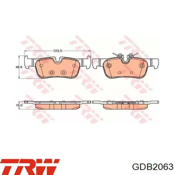 Задні гальмівні колодки TRW GDB2063 ціна, від 34.93 USD