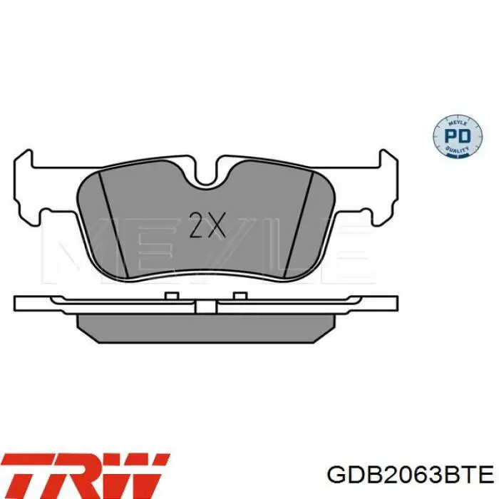Задні гальмівні колодки GDB2063BTE TRW