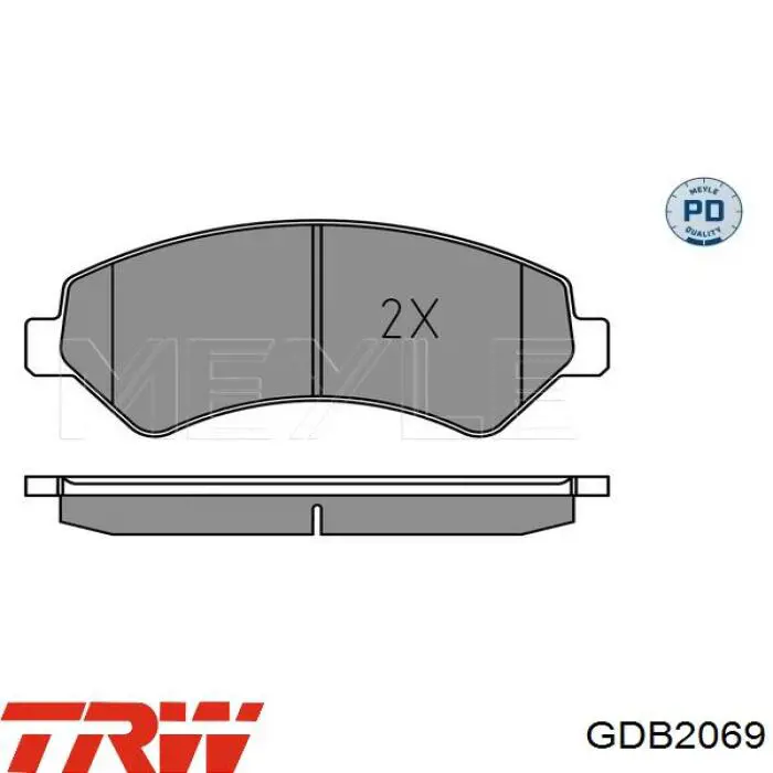 Гальмівні колодки TRW GDB2069 ціна, від 29.32 USD