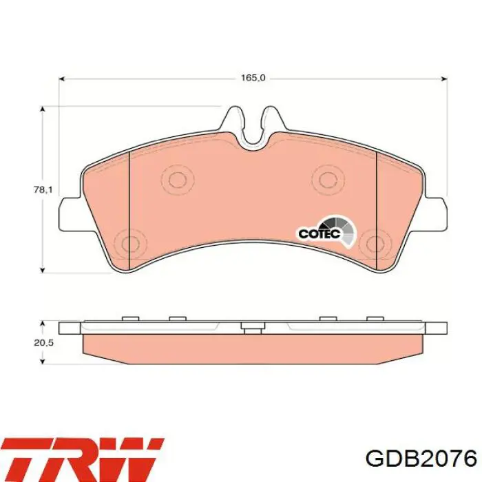 Задні дискові колодки TRW GDB2076