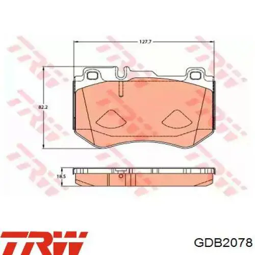 GDB2078 TRW колодки гальмівні передні, дискові