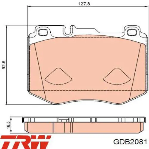GDB2081 TRW Передні гальмівні колодки