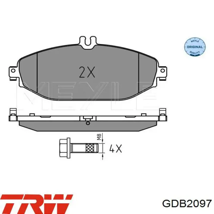 GDB2097 TRW колодки гальмівні передні, дискові