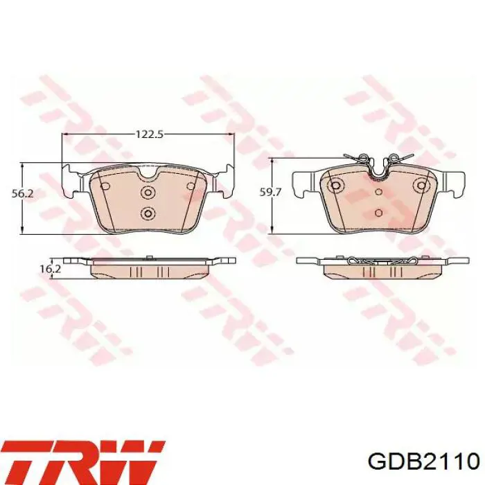 Задні гальмівні колодки TRW GDB2110 ціна, від 43.26 USD