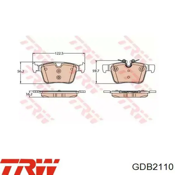 LR123595 Land Rover Колодки гальмівні задні, дискові