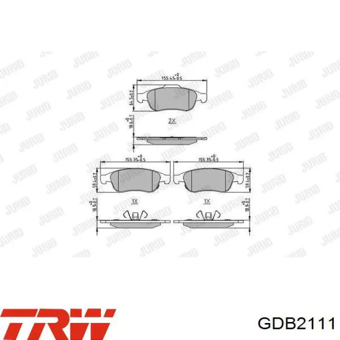 Передні тормозні колодки LP3588 Delphi