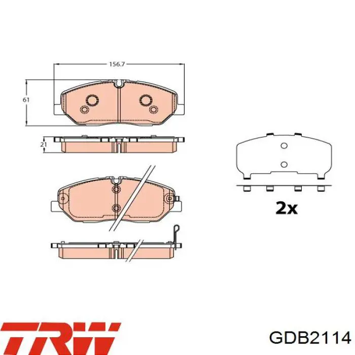 Гальмівні колодки TRW GDB2114 ціна, від 56.27 USD