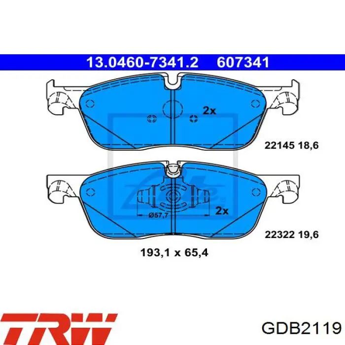 Купити GDB2119 TRW Колодки гальмівні передні, дискові