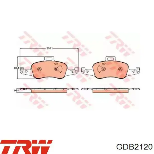 Колодки гальмівні передні, дискові GDB2120 TRW