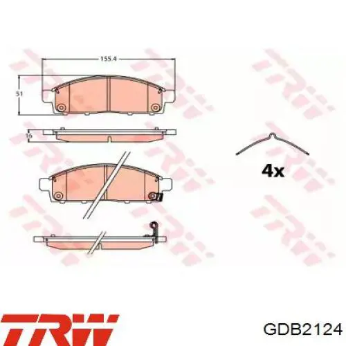GDB2124 TRW Передні гальмівні колодки
